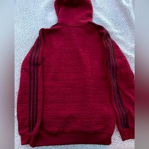 Burgundy imprinted Adidas hoodie